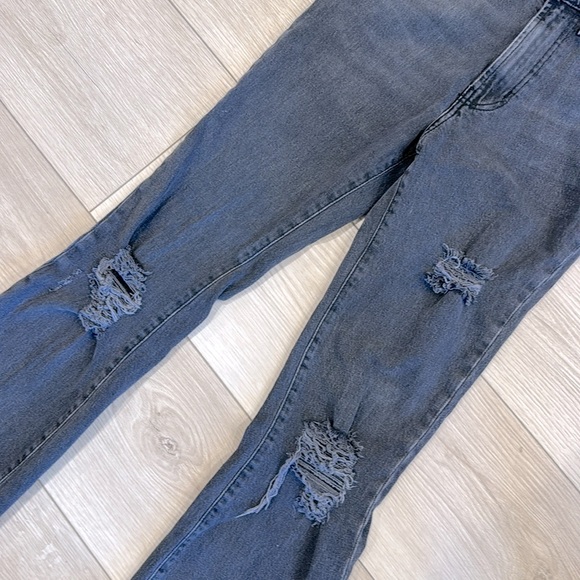 BDG Urban Outfitters Stretch High-Rise Flare Distressed Black Jeans Size 24 - Picture 3 of 9